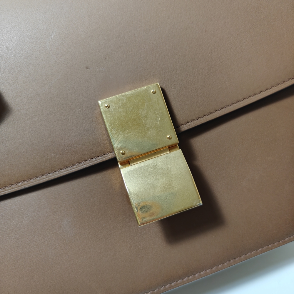 Celine Classic Box Flap Medium Calfskin Leather Bag Caramel - Picture 7 of 16